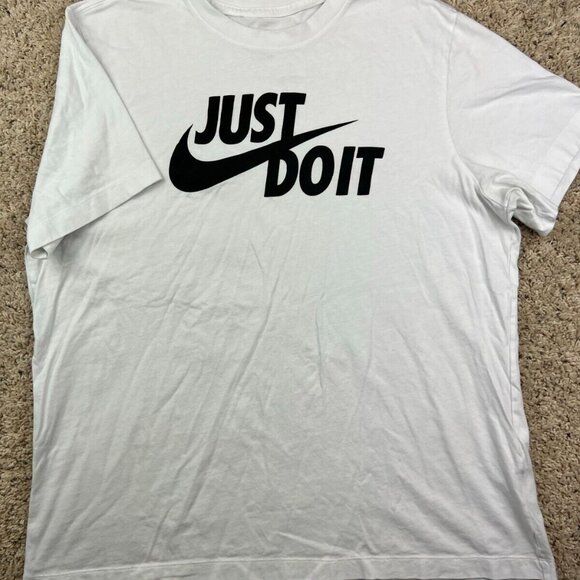 Nike Just Do It T Shirt Short Sleeve White The Nike Tee Size XL Swoosh Logo - Picture 1 of 8